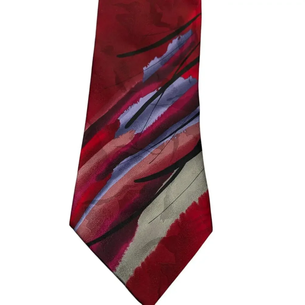 Jerry Garcia Silk Tie Collection Forty One Abstract Design 59‎ x 3.5 Red